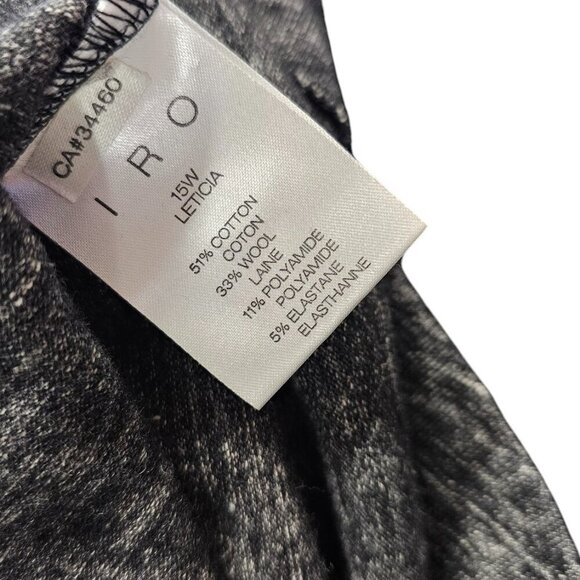 IRO Twist Front Cotton Wool Long Sleeve Dress, Heathered Gray Black, Size Large - Picture 8 of 8